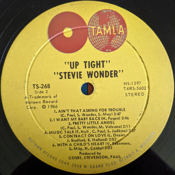 Stevie Wonder – Up-Tight - VG+ (VG cover) LP Record 1966 Tamla Stereo Vinyl - Soul - Shuga Records