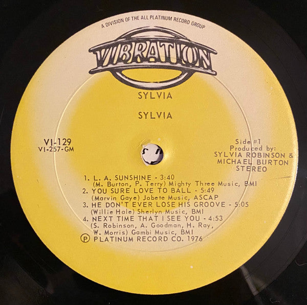Sylvia Robinson - Sylvia - VG+ LP Record 1976 Vibration USA Vinyl - Soul / Funk - Shuga Records