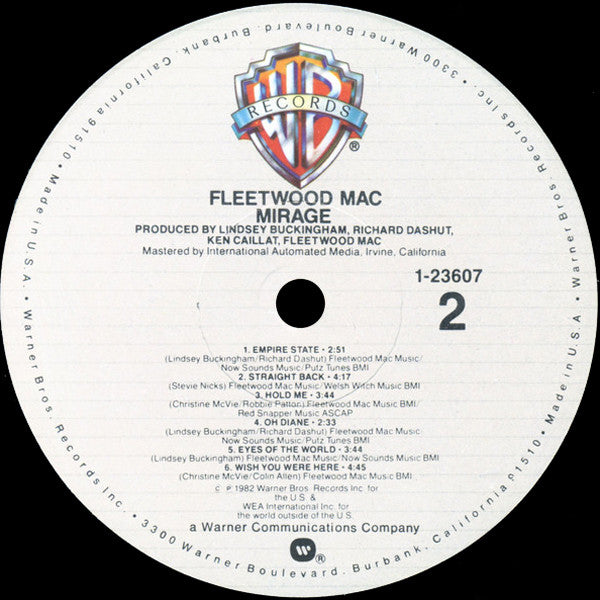 Fleetwood Mac - Mirage - VG+ LP Record 1982 Warner USA Vinyl, In Shrink & Hype Sticker - Pop Rock / Soft Rock - Shuga Records
