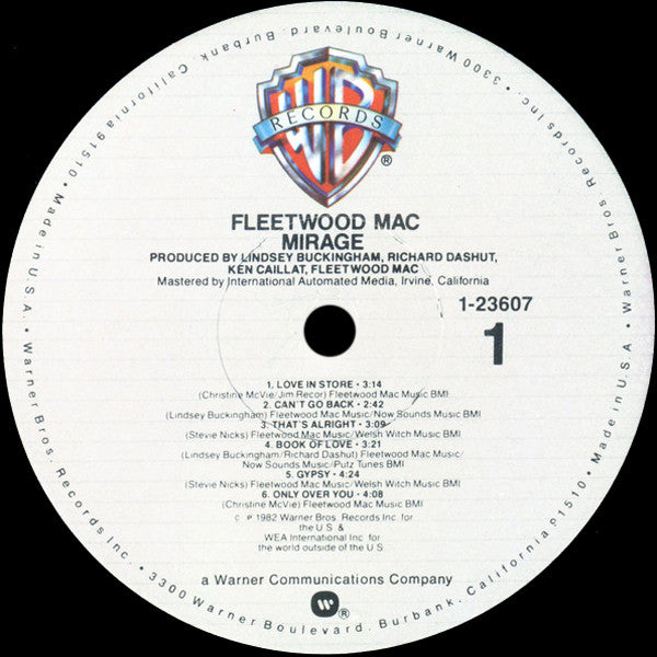 Fleetwood Mac - Mirage - VG+ LP Record 1982 Warner USA Vinyl, In Shrink & Hype Sticker - Pop Rock / Soft Rock - Shuga Records