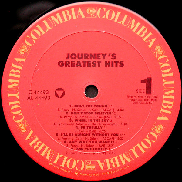 Journey - Greatest Hits - VG+ LP Record 1988 Columbia USA Original Vinyl - Classic Rock / Arena Rock - Shuga Records