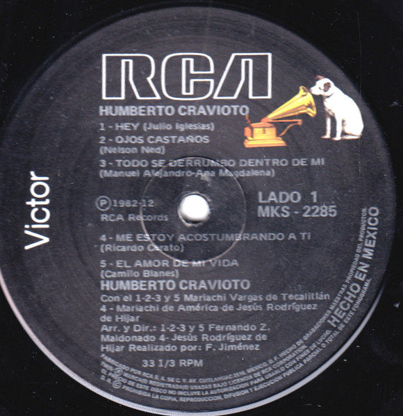 Humberto Cravioto - Humberto Cravioto Con Mariachi - VG+ LP Record 1982 RCA Mexico Vinyl - Latin / Mariachi - Shuga Records