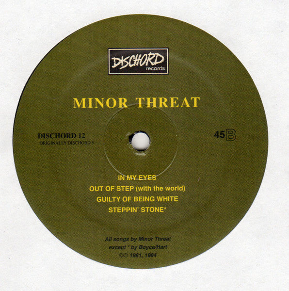 Minor Threat - Minor Threat (1983) - Mint- LP Record 2008 Dischord USA Vinyl, Poster & Yellow Cover - Rock / Hardcore / Punk - Shuga Records