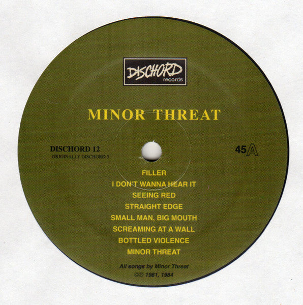 Minor Threat - Minor Threat (1983) - Mint- LP Record 2008 Dischord USA Vinyl, Poster & Yellow Cover - Rock / Hardcore / Punk - Shuga Records