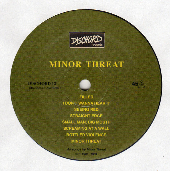 Minor Threat - Minor Threat (1983) - Mint- LP Record 2008 Dischord USA Vinyl, Poster & Yellow Cover - Rock / Hardcore / Punk