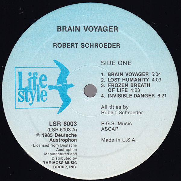 Robert Schroeder - Brain Voyager - Mint- LP Record 1985 Lifestyle USA Vinyl - Soundtrack / Ambient - Shuga Records