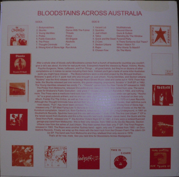 Various - Bloodstains Across Australia (1998) - New LP Record 2024 Bloodstains Australia Vinyl - Punk - Shuga Records
