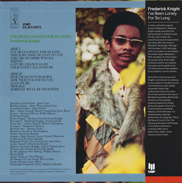 Frederick Knight - I've Been Lonely For So Long (1973) - New LP Record 2021 Stax Vinyl Me Please 180 gram Vinyl & Booklet - Soul / Funk - Shuga Records