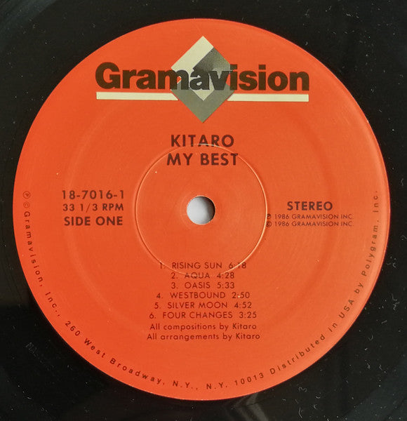 Kitaro – My Best - VG+ LP Record 1986 Gramavision USA Vinyl - Electronic / New Age / Ambient - Shuga Records