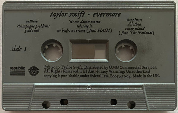 Taylor Swift – Evermore - New Cassette 2021 Republic UK Grey Tape - Pop / Pop Rock - Shuga Records