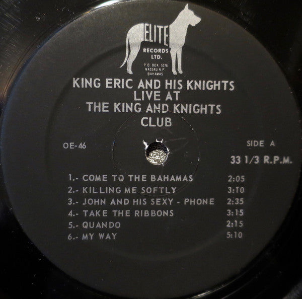 King Eric And His Knights - Live At The King And Knights Club - VG+ LP Record 1974 Elite Bahamas Vinyl - Reggae / Calypso / Funk - Shuga Records
