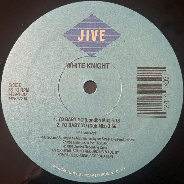 White Knight - Shake Your Butt / Yo Baby Yo - New 12" Single Record 1991 Jive USA Vinyl - Chicago House / Hip-House - Shuga Records