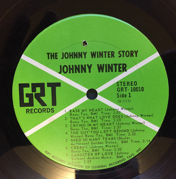 Johnny Winter - The Johnny Winter Story - VG+ LP Record 1969 GRT USA Vinyl - Rock & Roll / Blues Rock