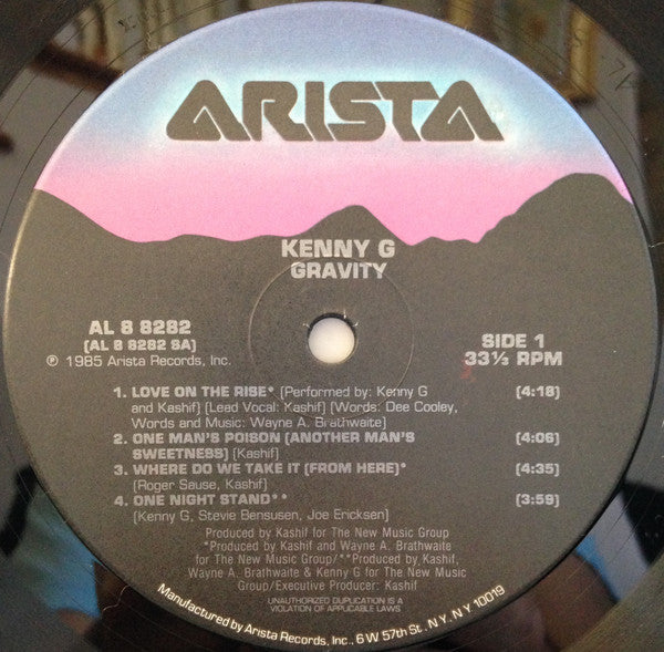 Kenny G - Gravity - VG+ LP Record 1985 Arista Vinyl - Soul-Jazz / Fusion - Shuga Records