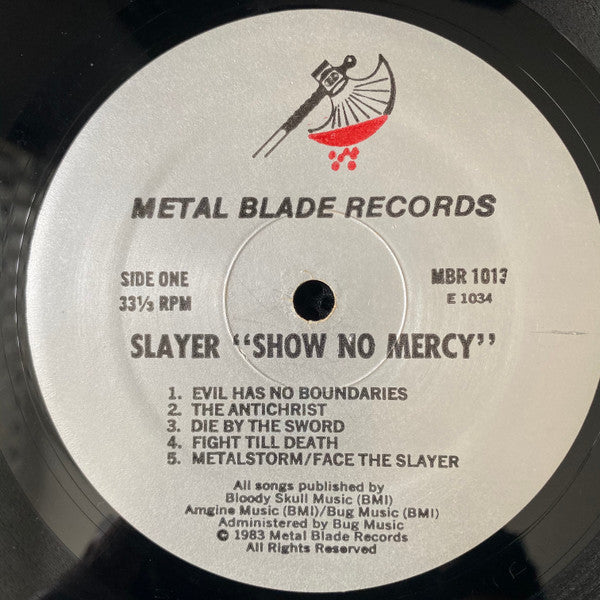 Slayer - Show No Mercy (1983) - VG+ LP Record 1987 Metal Blade Vinyl, Silver Labels & Insert - Thrash Metal - Shuga Records