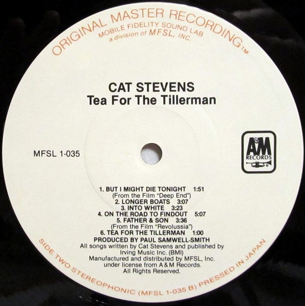 Cat Stevens - Tea For The Tillerman (1970) - VG+ LP Record 1980 MFSL Mobile Fidelity Sound Lab Japan Vinyl - Pop Rock / Soft Rock - Shuga Records