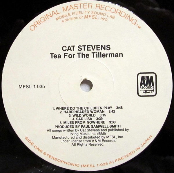 Cat Stevens - Tea For The Tillerman (1970) - VG+ LP Record 1980 MFSL Mobile Fidelity Sound Lab Japan Vinyl - Pop Rock / Soft Rock - Shuga Records