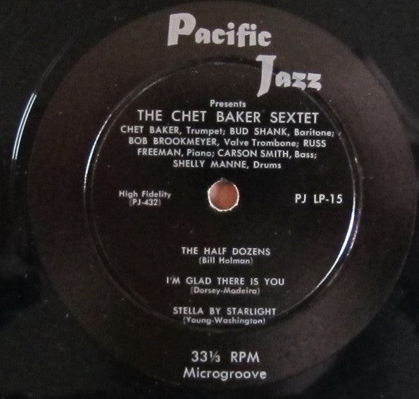Chet Baker Sextet - Chet Baker Sextet - VG+ 10" LP Record 1954 Pacific Jazz Mono USA Original RARE Vinyl - Jazz / Cool Jazz / Bop - Shuga Records