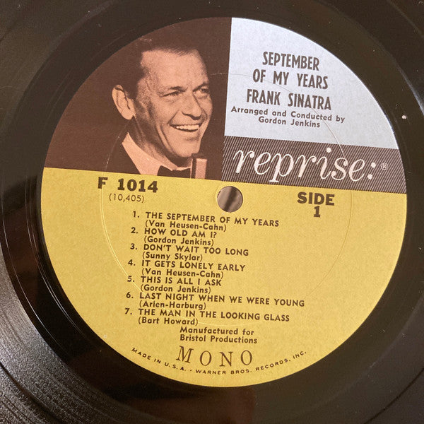 Frank Sinatra - September Of My Years - VG+ LP Record 1965 Reprise USA Original Mono Vinyl - Jazz / Vocal - Shuga Records