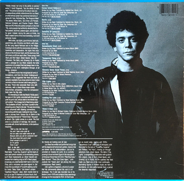 Lou Reed - City Lights (Classic Performances By Lou Reed) - VG+ LP Record 1986 Arista USA Vinyl - Glam Rock / Classic Rock - Shuga Records