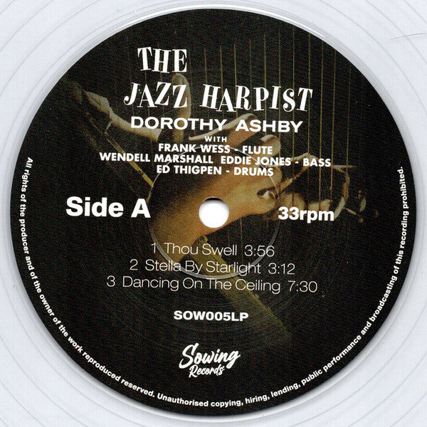 Dorothy Ashby - The Jazz Harpist (1957) - New LP Record 2021 Sowing Europe Clear Vinyl - Jazz - Shuga Records