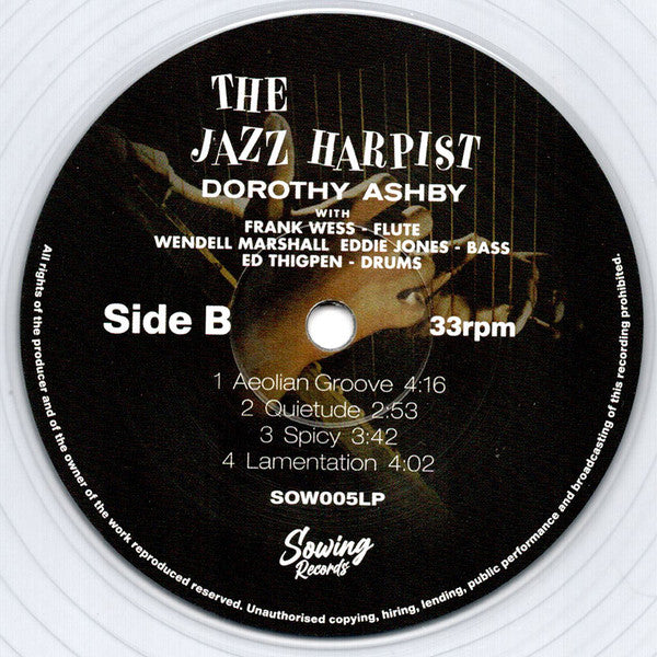 Dorothy Ashby - The Jazz Harpist (1957) - New LP Record 2021 Sowing Europe Clear Vinyl - Jazz - Shuga Records
