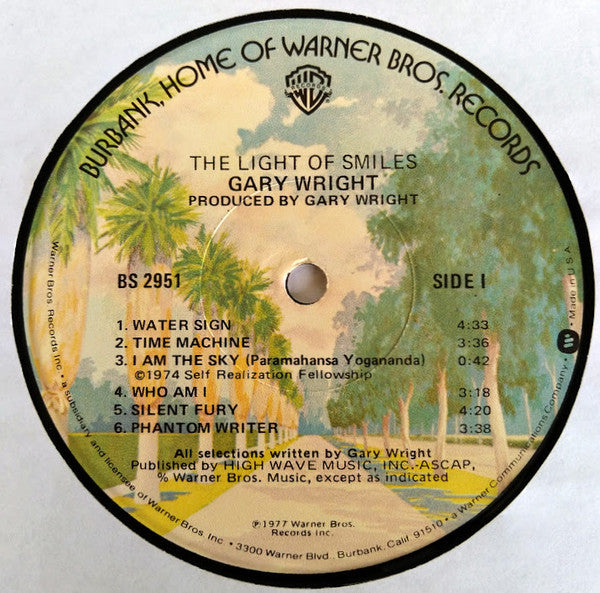 Gary Wright - The Light Of Smiles - VG+ LP Record 1977 Warner USA Vinyl - Pop Rock / Soft Rock / Symphonic Rock - Shuga Records