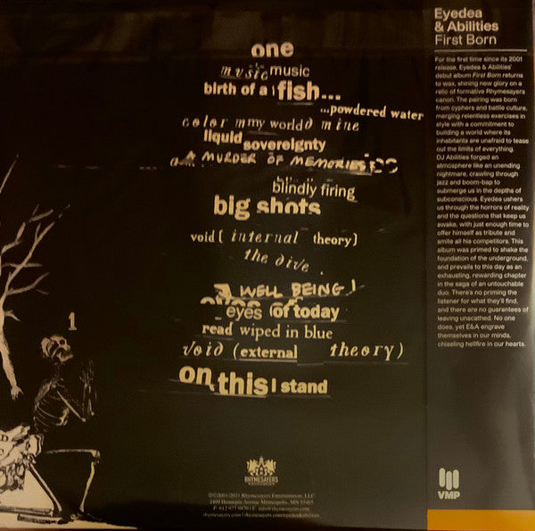 Eyedea & Abilities – First Born (2001) - New 2 LP Record 2021 Rhymesayers Vinyl Me, Please Silver & Maroon Vinyl - Hip Hop