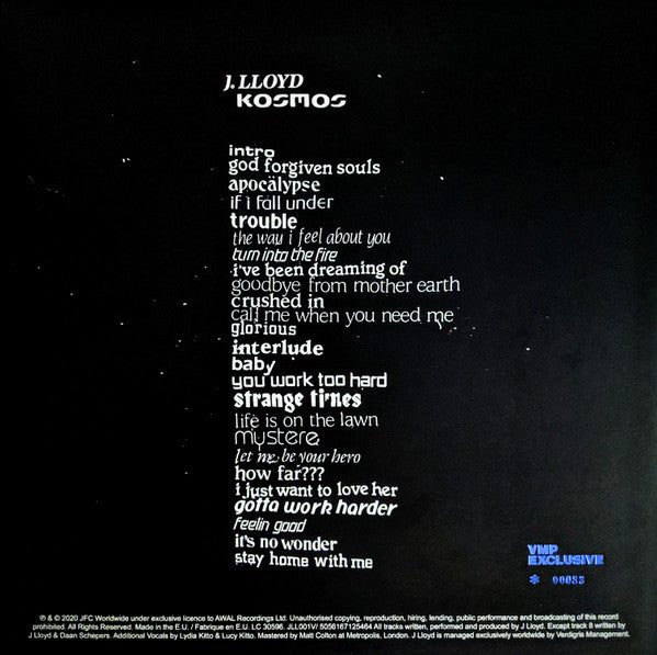 J.Lloyd (Jungle) - Kosmos - Mint- LP Record 2020 JFC Worldwide Vinyl Me, Please Cream 180 gram Vinyl & Numbered - Neo Soul / Chillwave - Shuga Records