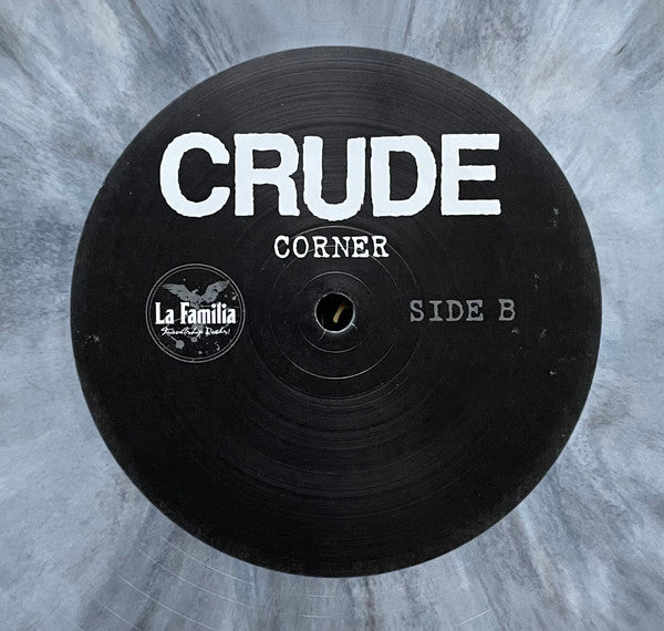 Crude ‎- Corner - VG+ LP Record 2010 La Familia German Black & White marbled 180 gram Vinyl, Insert & screenprinted sleeve - Hardcore / Punk - Shuga Records