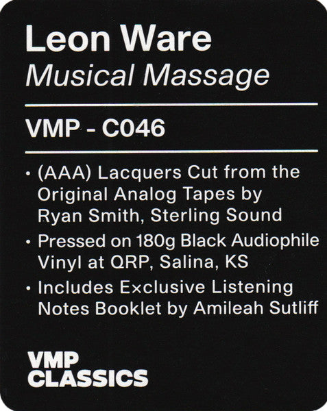 Leon Ware - Musical Massage (1976) - New LP Record 2025 Motown Vinyl Me Please 180 gram Vinyl, Booklet & OBI - Soul / Funk - Shuga Records