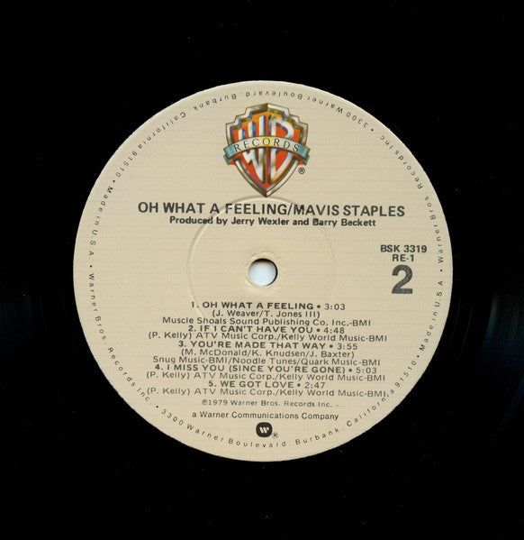 Mavis Staples - Oh What A Feeling - VG+ (VG cover) LP Record 1979 Warner USA Vinyl - Soul / Disco - Shuga Records