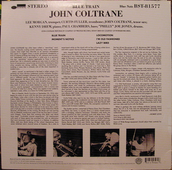 John Coltrane - Blue Train (1958) - VG+ LP Record 2008 Blue Note USA Analog Mastered Vinyl - Jazz / Hard Bop - Shuga Records