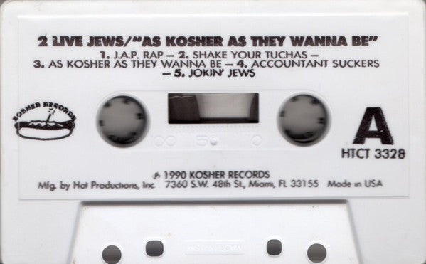 2 Live Jews - As Kosher As They Wanna Be - VG+ Cassette 1990 Kosher Hot Productions USA Tape - Hip Hop / Comedy - Shuga Records