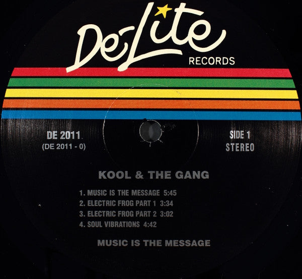Kool And The Gang - Music Is The Message (1972) - VG+ LP Record 2002 De-Lite USA Vinyl - Funk / Disco / Soul - Shuga Records