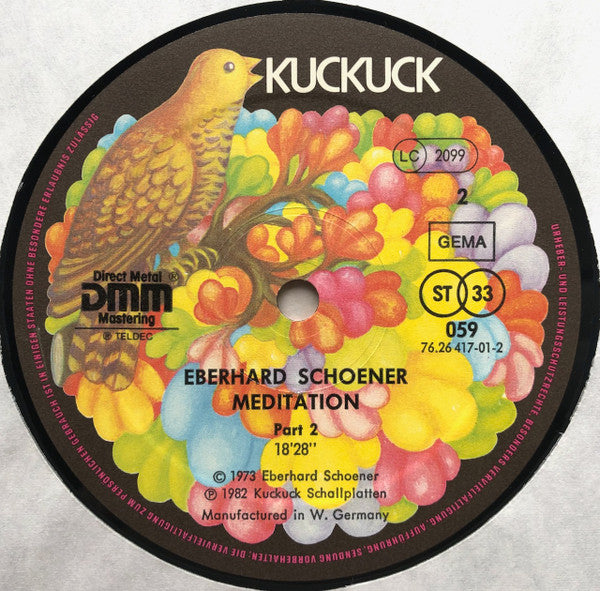 Eberhard Schoener - Meditation (1974) - Mint- LP Record 1982 Kuckuck Germany Vinyl - Electronic / Ambient / Minimal - Shuga Records