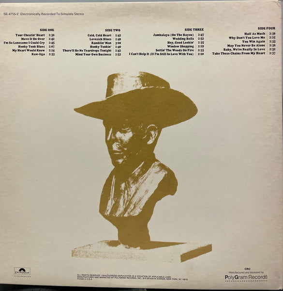 Hank Williams Jr - 24 Of Hank Williams' Greatest Hits - VG+ 2 LP Record 1970s Polydor USA Club Edition Vinyl - Country - Shuga Records