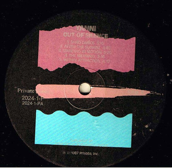 Yanni - Out Of Silence - VG+ LP Record 1987 Private Music USA Original Vinyl - New Age / Ambient - Shuga Records