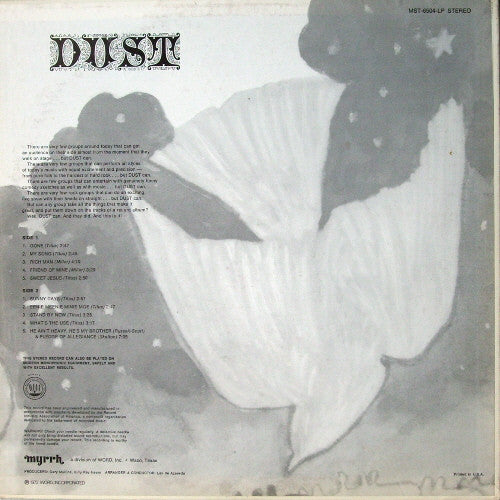 Dust - Dust - VG+ LP Record 1972 Myrrh USA Original Vinyl - Classic Rock / Hard Rock / Folk / Xian - Shuga Records