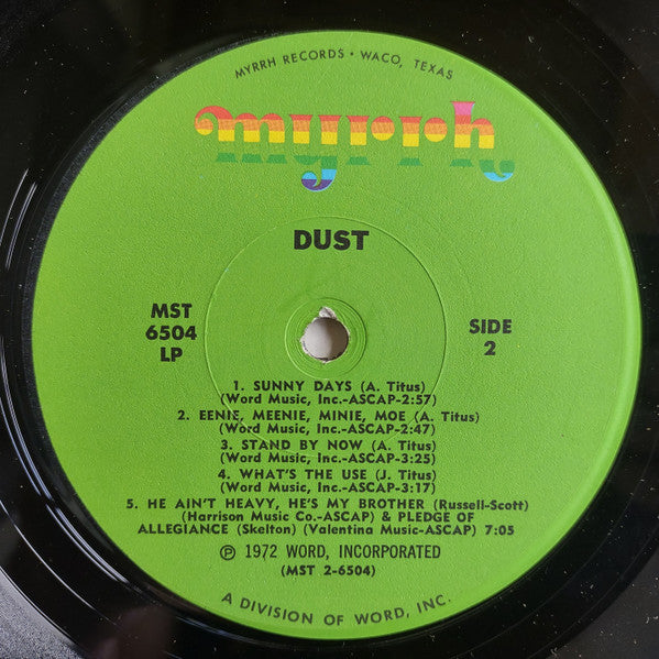 Dust - Dust - VG+ LP Record 1972 Myrrh USA Original Vinyl - Classic Rock / Hard Rock / Folk / Xian - Shuga Records