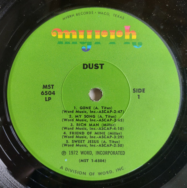 Dust - Dust - VG+ LP Record 1972 Myrrh USA Original Vinyl - Classic Rock / Hard Rock / Folk / Xian - Shuga Records