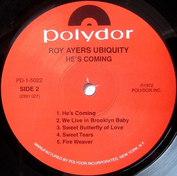 Roy Ayers Ubiquity - He's Coming (1972) - VG+ LP Record 2000's Polydor USA 180 gram Vinyl - Jazz-Funk / Soul-Jazz - Shuga Records