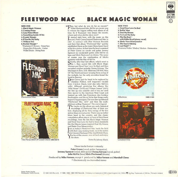 Fleetwood Mac – Black Magic Woman - Mint- LP Record 1980 CBS Embassy Holland Vinyl - Soft Rock / Blues Rock