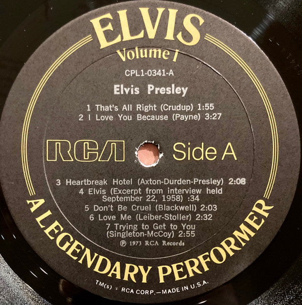 Elvis Presley - A Legendary Performer Volume 1 - VG+ LP Record 1976 RCA USA Vinyl & Book - Rock & Roll / Pop Rock - Shuga Records