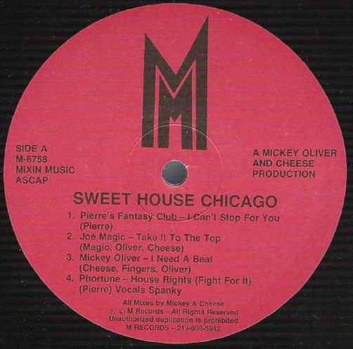 Various - Sweet House Chicago - VG LP Record 1989 M USA Vinyl - Acid House / Chicago House / Deep House - Shuga Records