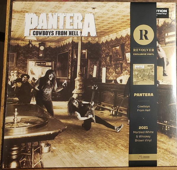 Pantera - Cowboys From Hell (1990) - New LP Record 2021 ATCO Revolver Exclusive Marbled White & Whiskey Brown Vinyl, Book, Numbered & OBI - Heavy Metal / Groove Metal - Shuga Records
