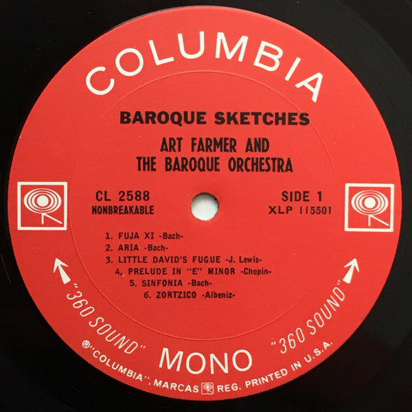 Art Farmer & The Baroque Orchestra - Baroque Sketches - Mint- LP Record 1966 Columbia USA Mono Original Vinyl - Jazz - Shuga Records