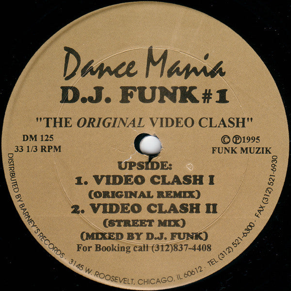 D.J. Funk #1 - The Original Video Clash - VG- (low grade) 12" Single Record 1995 Dance Mania USA Vinyl - Chicago House / House - Shuga Records