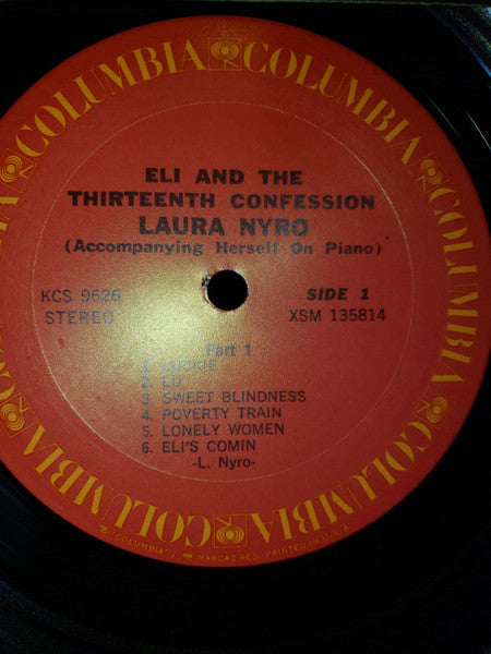Laura Nyro - Eli And The Thirteenth Confession (1968) - VG+ LP Record 1974 Columbia USA Vinyl, Inner & Insert - Pop Rock / Soft Rock - Shuga Records