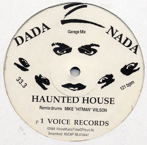 Dada Nada - Haunted House - VG- (lower grade) 12" Single Record 1988 One Voice USA Vinyl - Acid House / Garage House - Shuga Records
